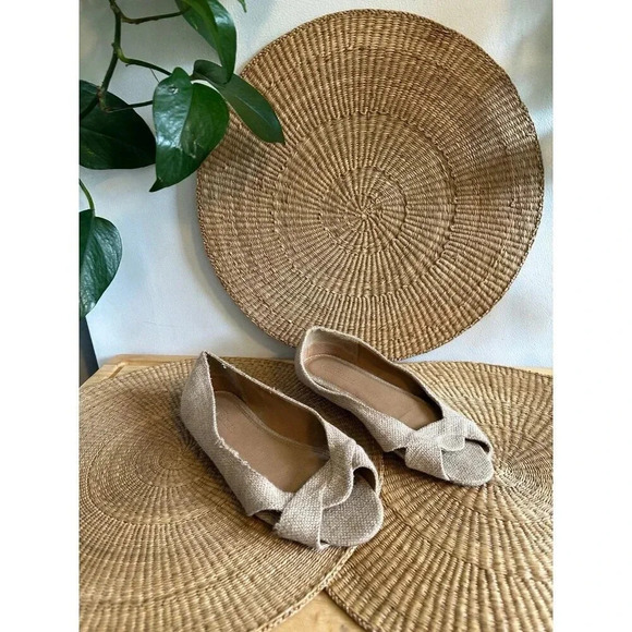 ASOS Women's Natural Wide Fit Leadership Peeptoe Ballet Flats - Picture 1 of 6